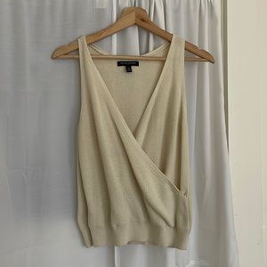 Cream Banana Republic wrap sweater, size XS